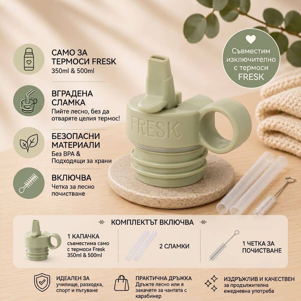 Резервна капачка със сламка за термос Fresk