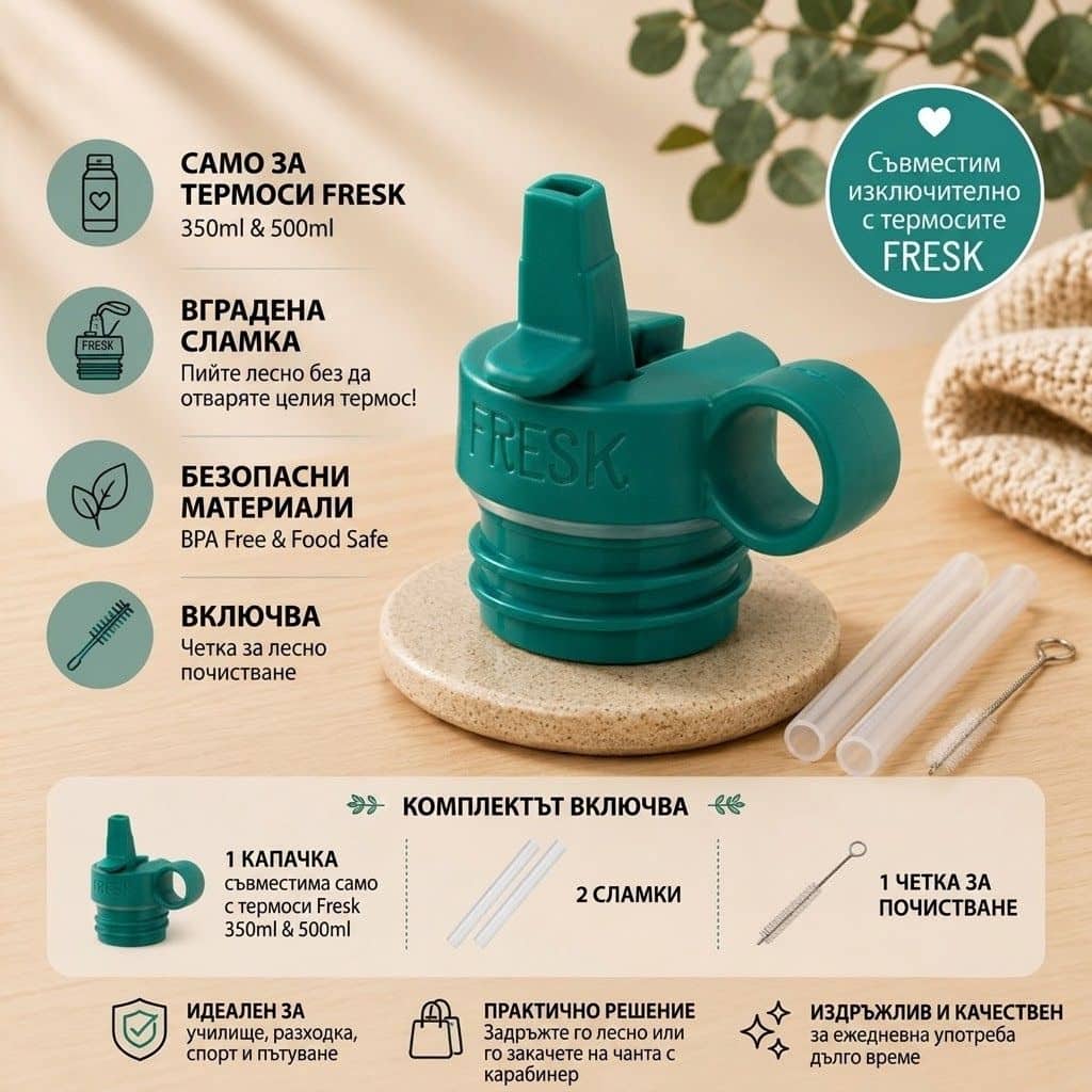 Резервна капачка със сламка за термос Fresk