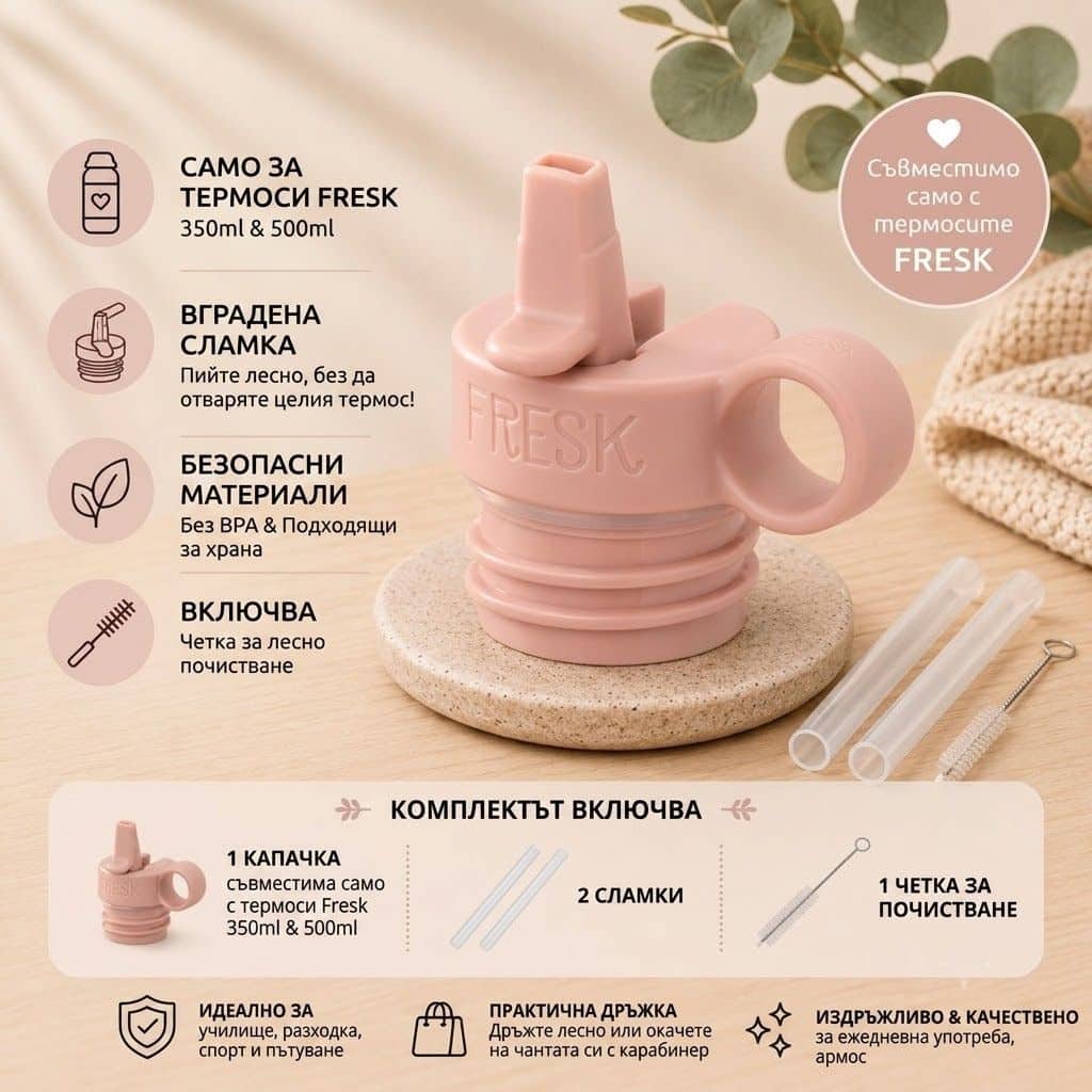 Резервна капачка със сламка за термос Fresk